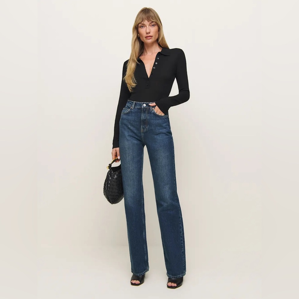 Reformation Wilder High Rise Wide Leg Jeans in Donner